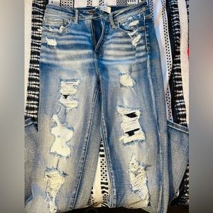 Buckle high rise waisted blue  jeans